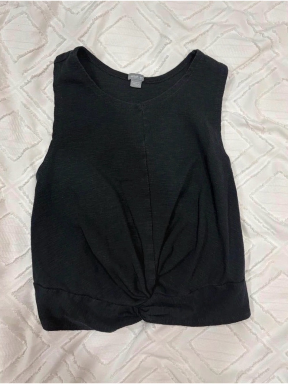 aerie Black Twist-Hem Sleeveless Tank
